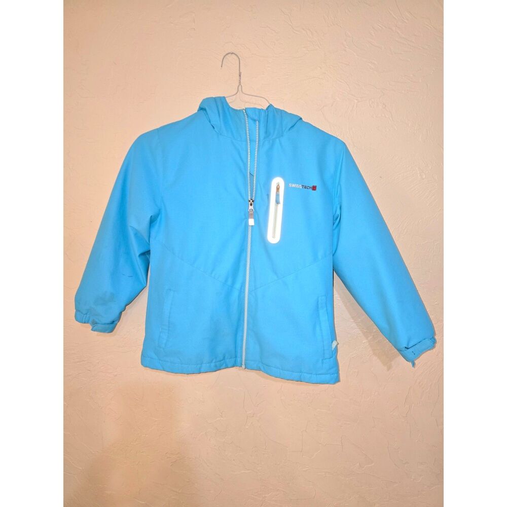 Swiss Tech Kids Blue Hooded Jacket Size 7-8